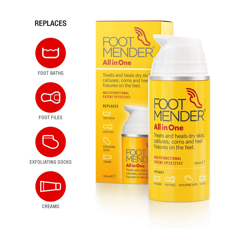 [Australia] - Footmender All in One | Treats and Heals Dry Feet, Hard Skin (calluses), Corns and Cracked Heels (Heel fissures) | Significant Effect After First Treatment | 100ml 