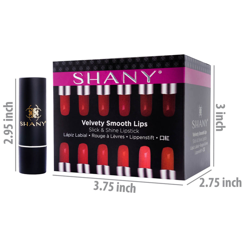 [Australia] - SHANY Slick & Shine Lipstick Set - 12 Matte color Long Lasting & Moisturizing Lip Colors with Vitamin E and Aloe Vera. 