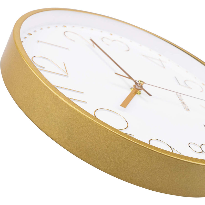 [Australia] - Foxtop Gold Wall Clock Modern 12 Inch Silent Non-Ticking Battery Operated Round Quartz Clock for Living Room Kitchen Bedroom Home Office Decor 