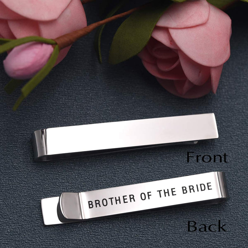 [Australia] - LParkin Wedding Gifts Brother Gifts Brother of The Bride Man of Honor Groomsman Tie Clip Stainless Steel Polished Finish 2 Inches by 3/8 Inch 