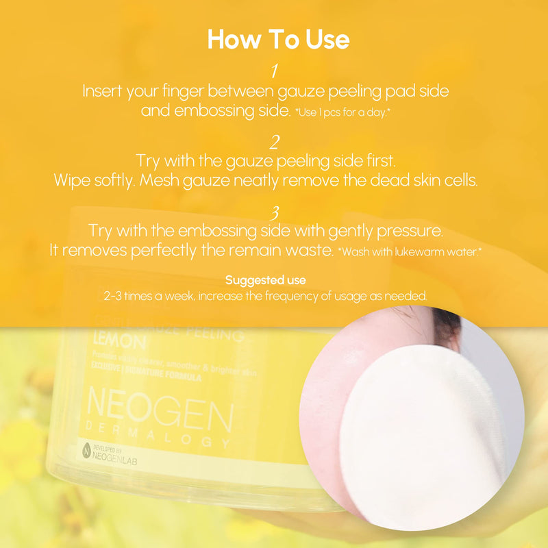 [Australia] - Neogen Dermalogy Bio Peel Gauze Peeling Lemon (200 ml/30pads) Premium exfoliating pads 