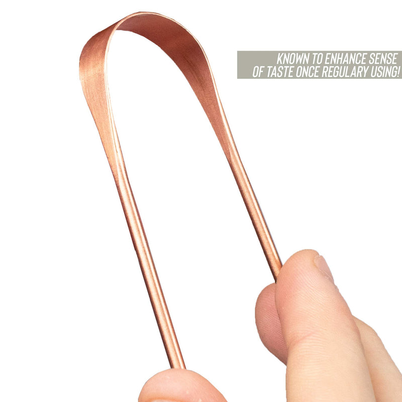 [Australia] - Myga RY1185 Copper Tongue Scraper - Naturally Anti-Micobial - Ayurveda Tongue Cleaner and Helps Cure Bad Breath, Prevents Oral Health Diseases 