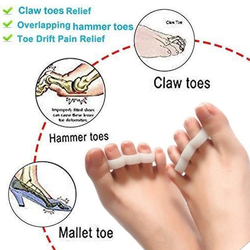 [Australia] - Mcvcoyh10 Pcs Gel Hammer Toe Crests Pads Silicone Toe Straightener Cushion Support Pain Relief for Hammer Toe, Overlapping Toes, Curled Toe-3 Loops 