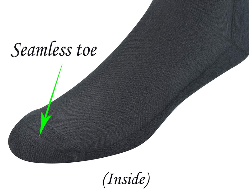 [Australia] - Yomandamor Men's 4 Pairs Cotton Seamless Diabetic Crew Socks with Non-binding Top 10-13 4 Pairs Black 