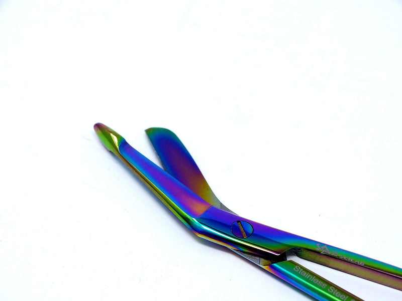[Australia] - Medical and Nursing Multi Rainbow Color Bandage Scissors 3.5" (8.9cm), High Polish 