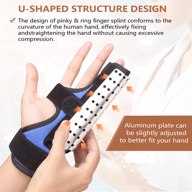 [Australia] - Scurnhau Pinky Finger Splint, Boxer Fracture Splint, Metacarpal Broken Splint, 4th and 5th Finger Support brace for Straightening, Dislocated, Arthritis and Mallet Finger, Fits Left or Right Hand S/M 