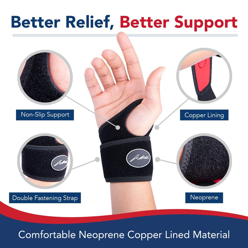 [Australia] - Bundle: Heat Therapy Arthritis Gloves (1 Pair, Blue) + Copper Lined Wrist Support (Single) 