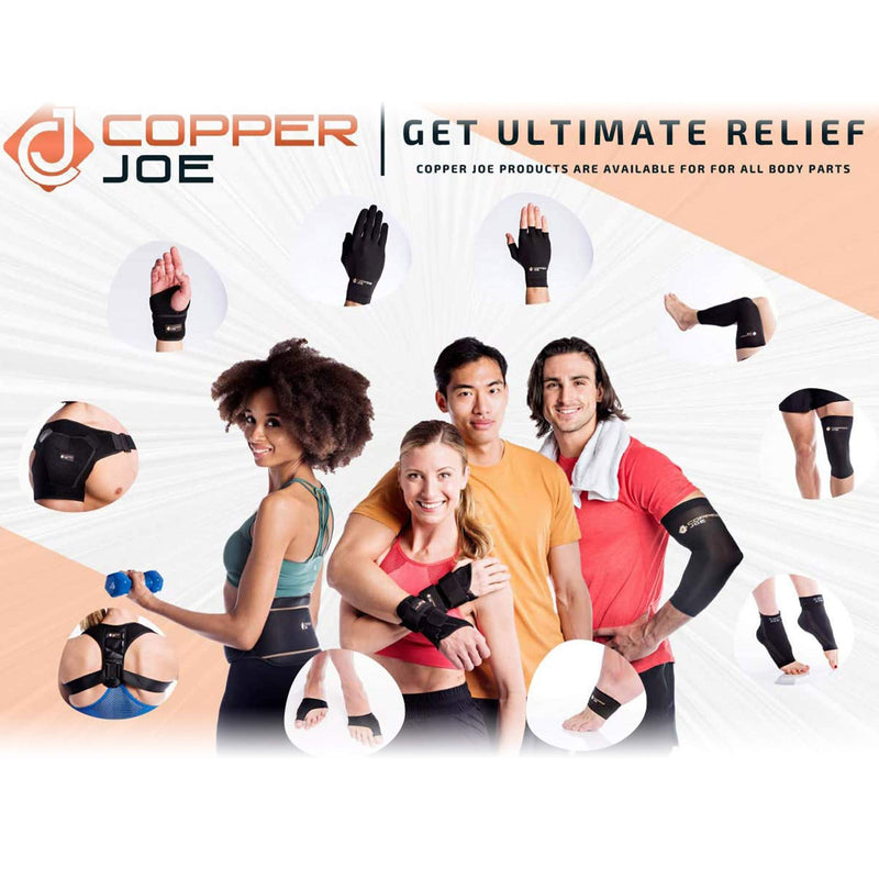[Australia] - 2 Pack - Copper Joe Recovery Elbow Compression Sleeve - Ultimate Copper Relief Elbow Brace for Arthritis, Golfers or Tennis Elbow and Tendonitis. Elbow Support Arm Sleeves For Men and Women (X-Large) X-Large (1 Pair) 