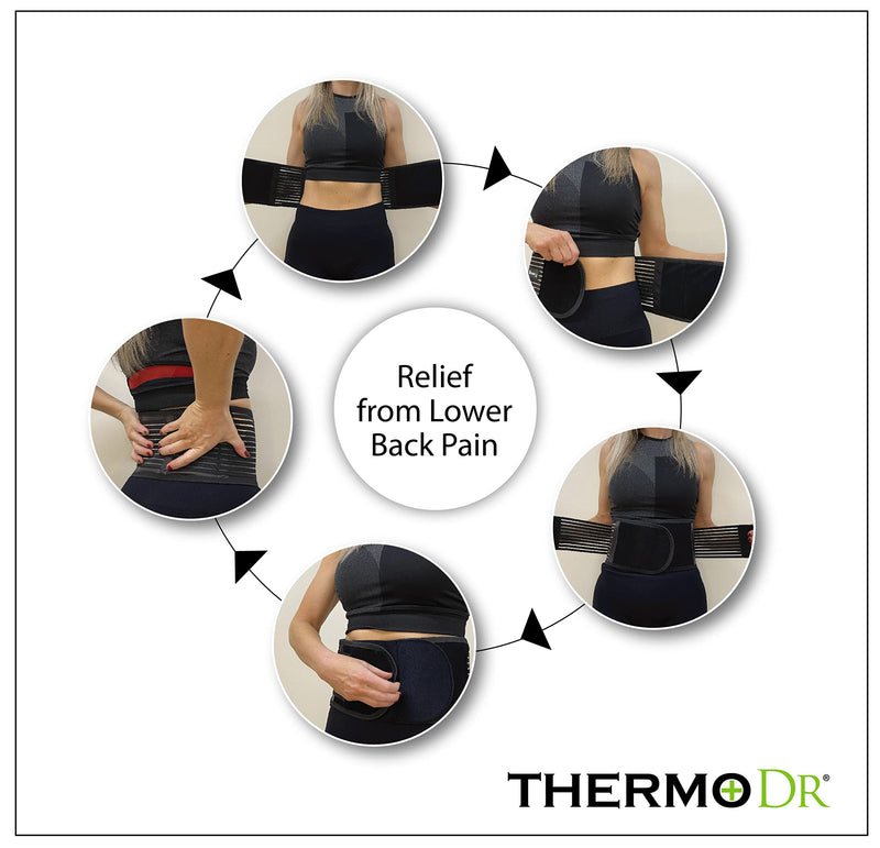 [Australia] - Heated Lower Back Support Belt with Self Heating Infrared Technology | Ideal for Back Pain Relief For Men & Women with Tourmaline Gem Stones and Magnets 