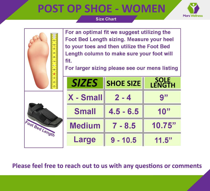 [Australia] - Mars Wellness Premium Post Op Broken Toe/Foot Fracture Square Toe Walking Shoe - Womens (Small) Small (Pack of 1) 