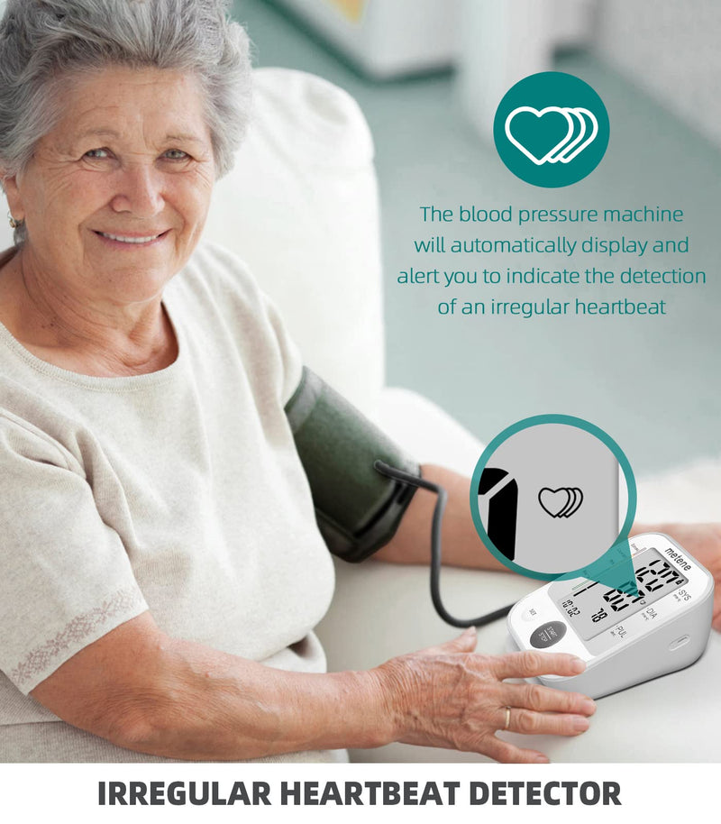 [Australia] - Metene Blood Pressure Monitor Upper Arm BP Cuff Machine, Automatic High Blood Pressure Machine Kit with Cuff 22-40cm, Pulse Rate Monitor for Home Use 