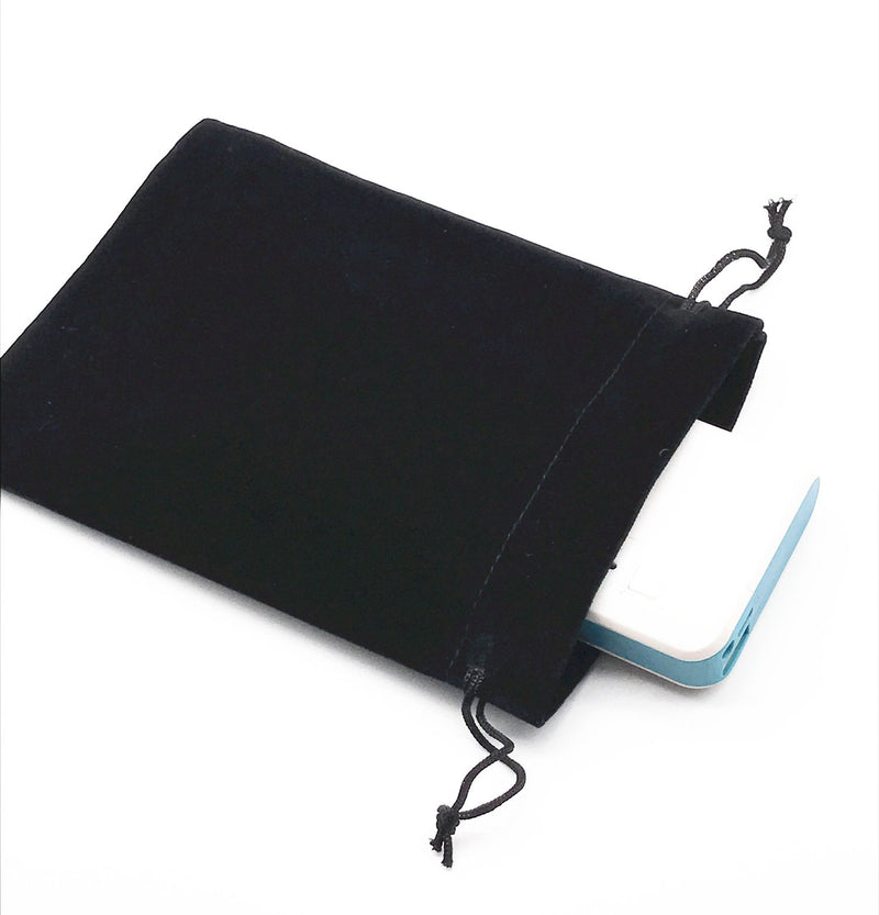 [Australia] - Lady Seven 6pcs 7" X 5" Velvet Cloth Jewelry Pouches/Drawstring Bags (Black) Black 