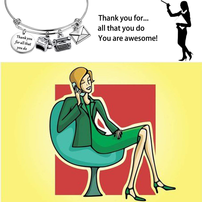 [Australia] - TIIMG Secretary Gift Administrative Assistant Bracelet Thank You for All That You Do Bracelet Coworker Leaving Gift Retirement Gift for Her Thank you Secretary 