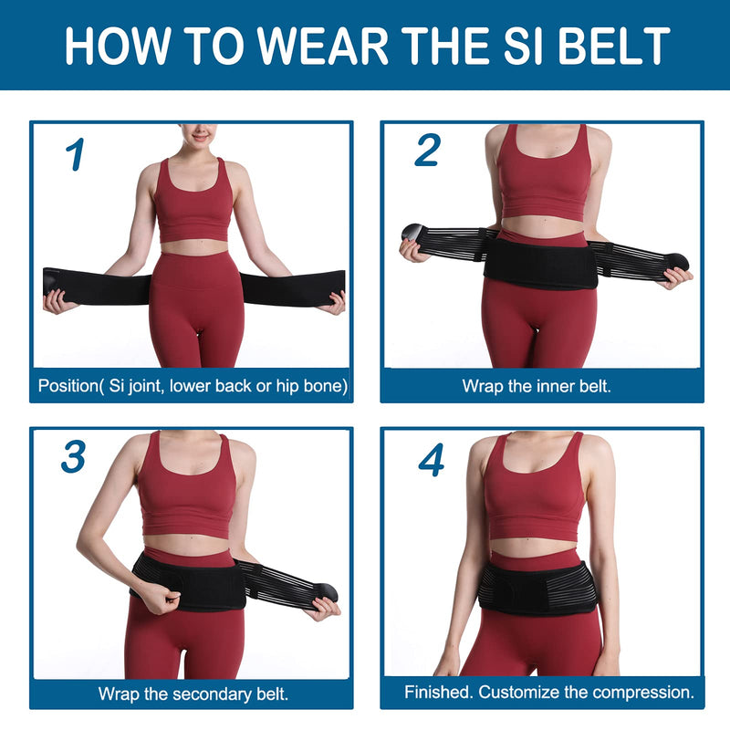 [Australia] - Sacroiliac Hip Belt for Women and Men - That Alleviate Sciatic, Pelvic, Lower Back and Leg Pain, Stabilize SI Joint, Anti-Slip and Pilling-Resistant 