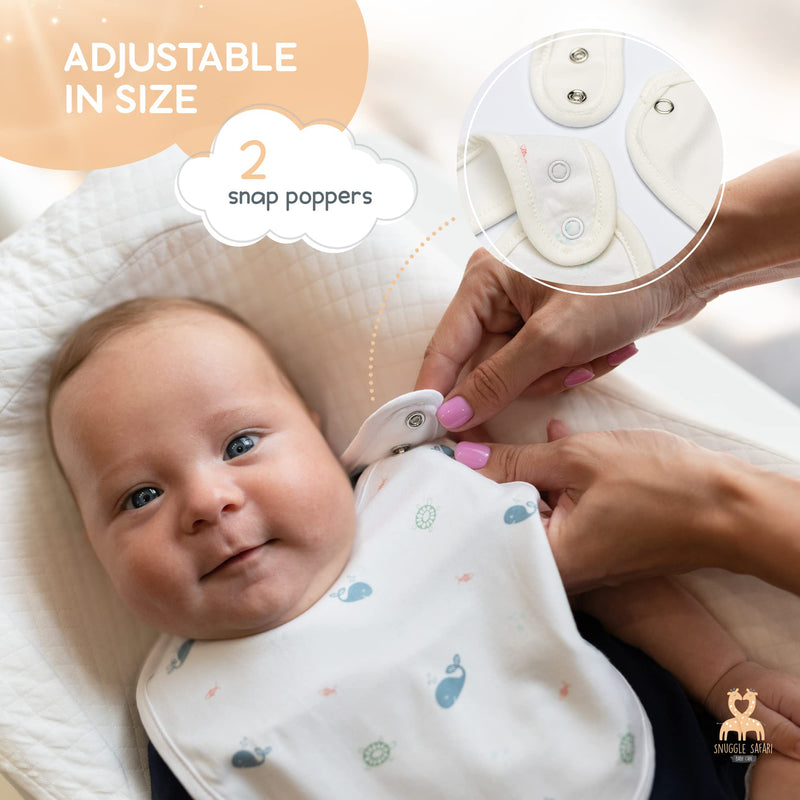 [Australia] - 3 Bamboo Baby Bibs | Plastic Backed Waterproof Bibs for Dribble, Feeding and Weaning | Soft, Absorbent Unisex Drool Bibs for Teething | Baby Essentials for Newborn | Baby Bibs 0-6 Months 