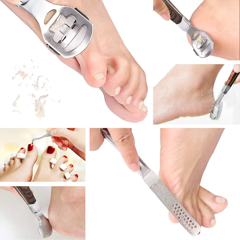 [Australia] - Callus Shaver, Foot Shaver Callus Remover for Feet Hand Care with Foot File, 10pcs Blades, Foot File Head and Dead Skin Storage Cover (15Pcs in Total) 