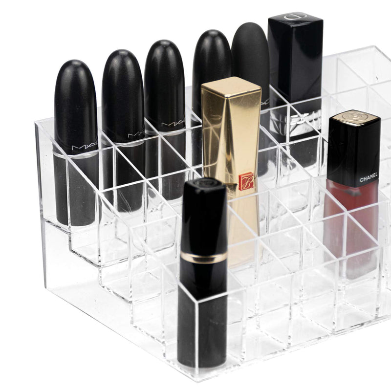 [Australia] - Hedume 2 Pack Lipstick Holder, 40 Slot Acrylic Lipstick & Makeup Organizer, Clear Cosmetic Display Case for Lipstick, Brushes, Bottles 