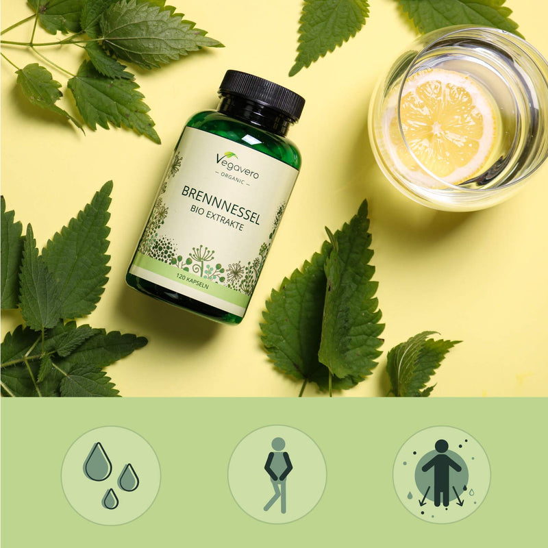 [Australia] - Stinging Nettle Vegavero® | 100% Organic | 2250mg Root & Leaf Extracts | 120 Vegan Capsules | NO Additives | Urtica Dioica 