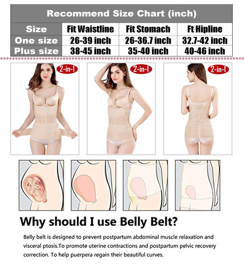 [Australia] - 2 in 1 Postpartum Belly Band Support Recovery Belt Waist/Pelvis Belt Body Shaper Shapewear (Nude, Plus Size) Nude Plus Size (Pack of 1) 