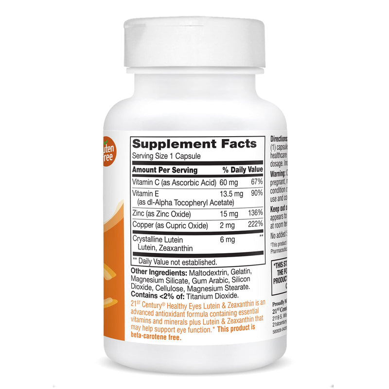 [Australia] - 21st Century Healthy Eyes Lutein and Zeaxanthin Capsules, 60 Count (27454) 