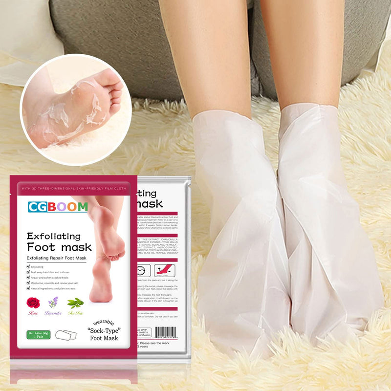 [Australia] - 3 Pack Foot Peel Mask,Exfoliating Foot Socks Calluses Remover Dead Skin, Aloe Moisturizing Feet Peeling Mask for Dry Skin,Cracked Heels,Foot SPA Socks for Women and Men (Rose) Rose 