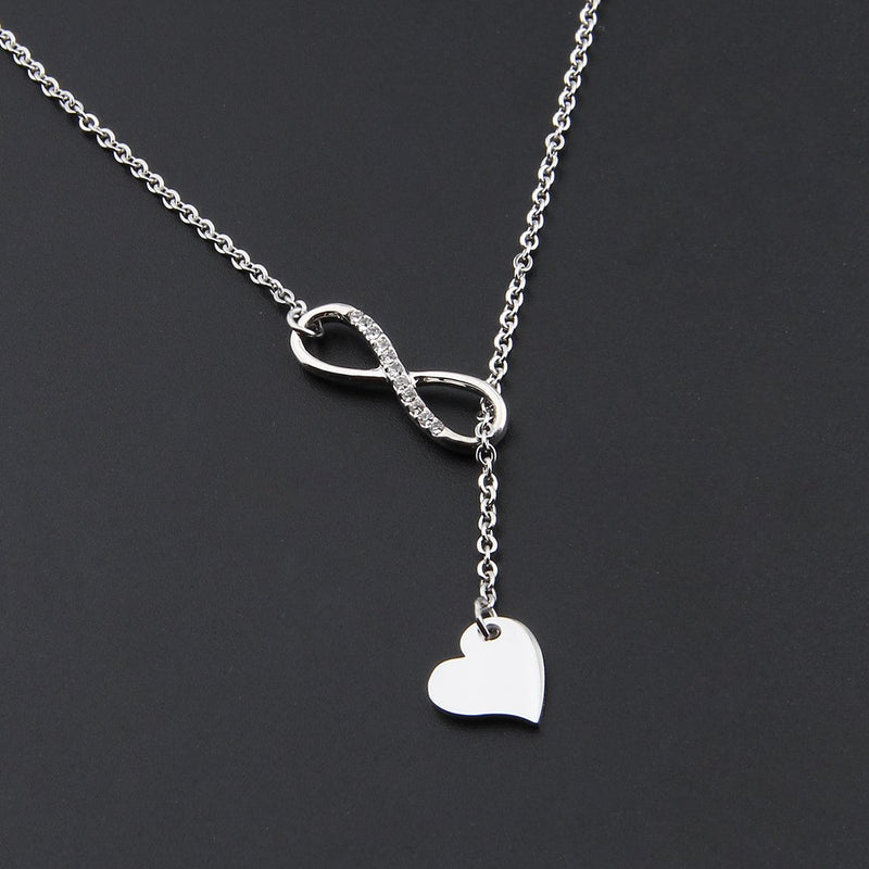 [Australia] - Zuo Bao Mother and Daughters Necklace Set Mother Daughter Lariat Y Necklace Silver-1 Daughter 