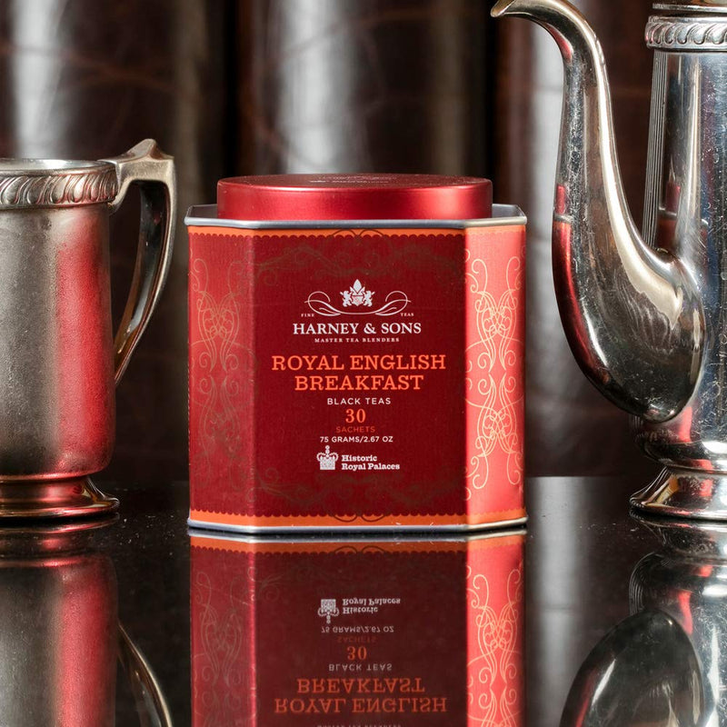 [Australia] - Harney & Sons Royal Tea Tin Blend of Black Teas, Great Present Idea Sachets, 2.67 Ozs, English Breakfast, 30 Count Royal English Breakfast Tea 