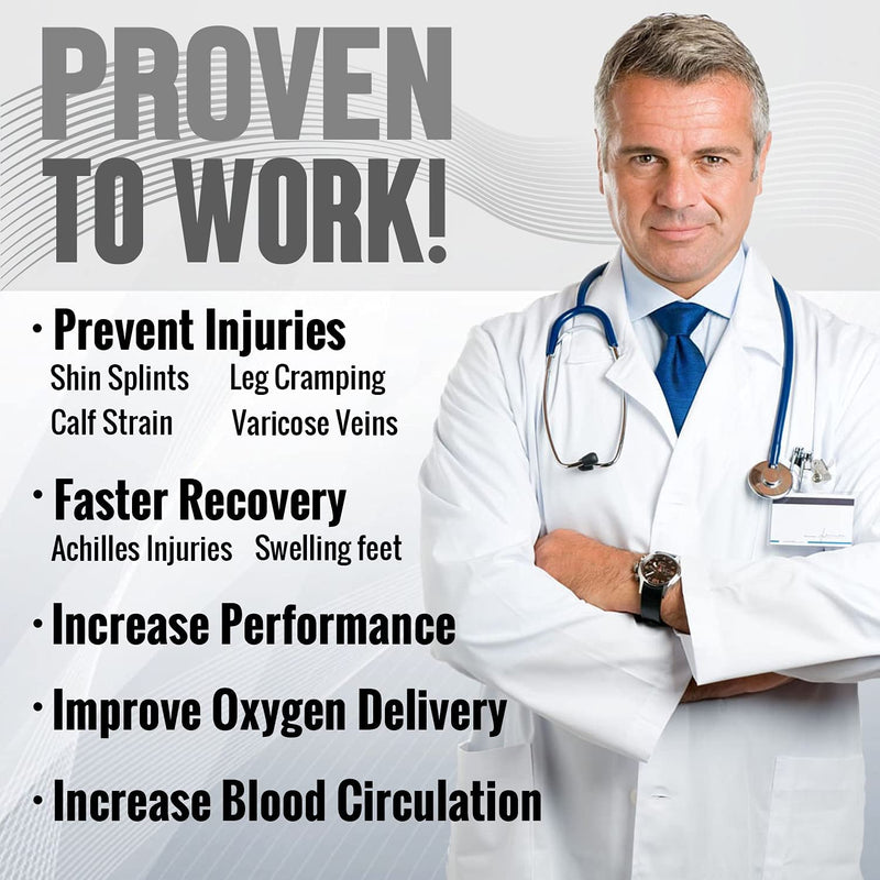 [Australia] - BLITZU 3 Pairs Calf Compression Sleeves for Women and Men Size L-XL, One White, One Pink, One Purple Calf Sleeve, Leg Sleeve. 