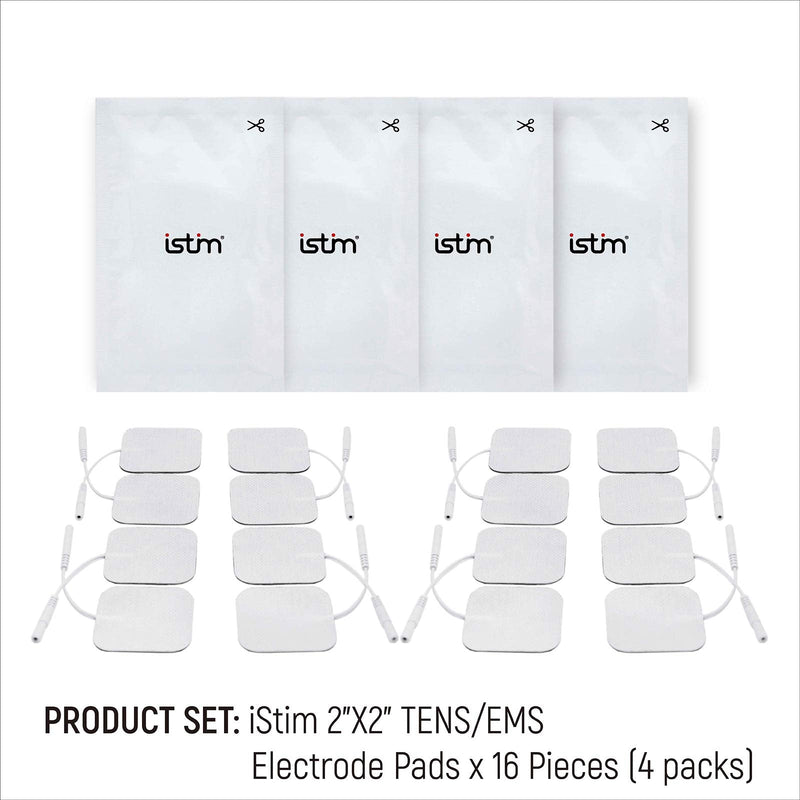 [Australia] - iStim Super Soft 2"x2" TENS Unit Electrodes for TENS Massage EMS - 100% Japanese Gel (2"x2"-16 Pieces) 
