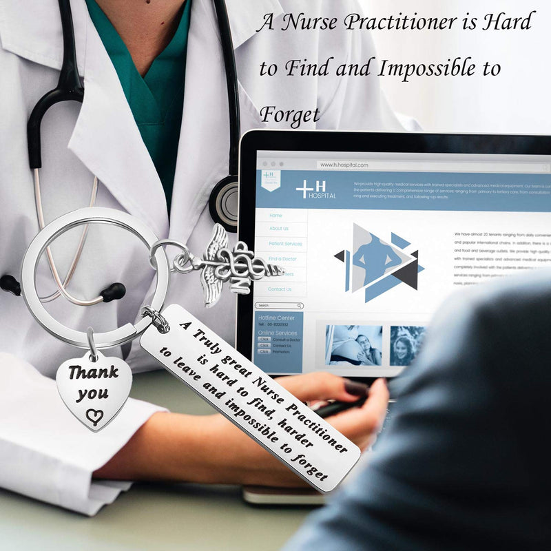 [Australia] - ENSIANTH Nurse Practitioner Gift NP Keychain A Truly Great Nurse Practitioner is Hard to Find and Impossible to Forget Keychain Nurse Appreciation Gifts 