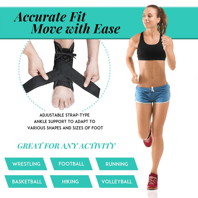 [Australia] - New Update Ankle Braces for Women & Men, Lace Up Ankle Brace for Sprained Ankle, Adjustable Ankle Stabilizer/Support Brace for Sprains, Ligament and Tendon Issue, Ankle Injury Recovery (S) Small 