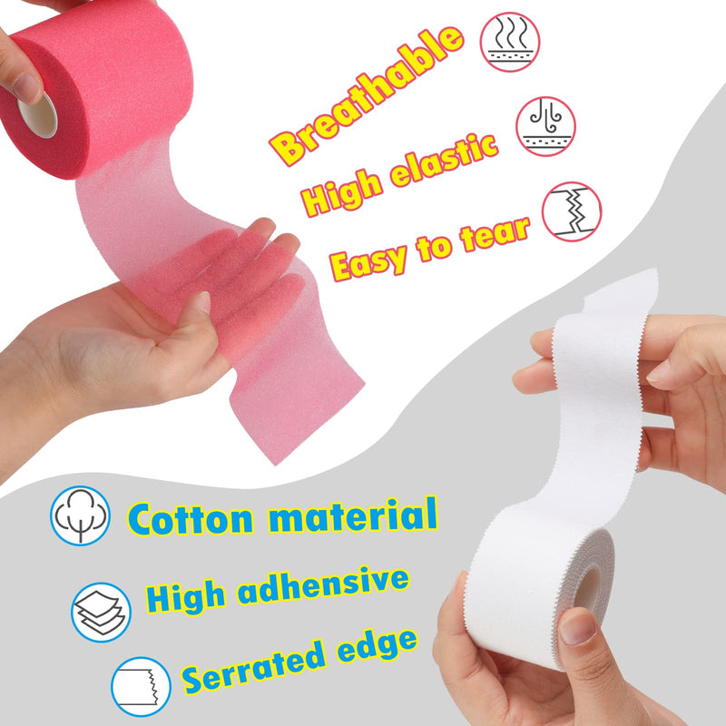 [Australia] - 4 Rolls White Athletic Wrap Tape and Red Foam Prewrap Kit Ankle Wrist Tape Sports Tape Foam Underwrap for Climbing Boxing Football Trainers, 2.75 Inch x 89 Feet, 1.5 Inch x 33 Feet 