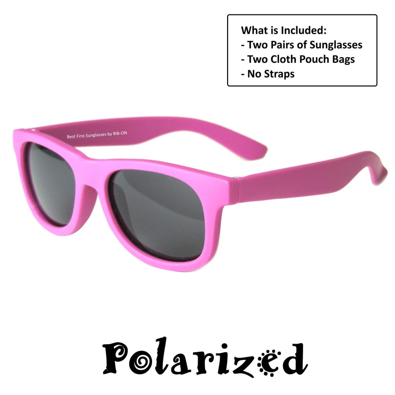 [Australia] - Vintage 2 Pack- Baby, Toddler's First Sunglasses for Ages 1-2 Years Hot Pink and Fuchsia 