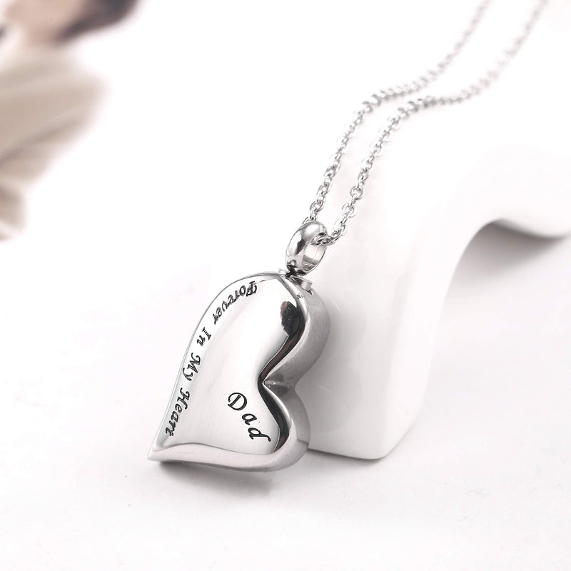 [Australia] - Suxerlry Heart Urn Necklace Cremation Engraved Stainless Steel Ashes Memorial Keepsake Jewelry Dad 