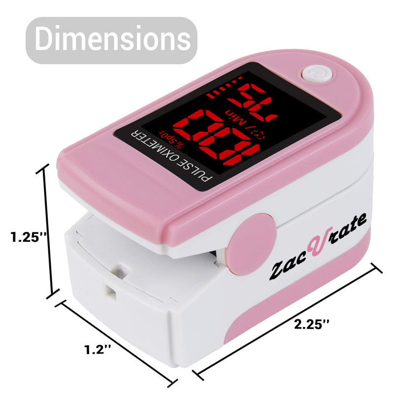 [Australia] - Zacurate Pro Series 500DL Fingertip Pulse Oximeter and Blood Oxygen Saturation Monitor (Blushing Pink) 