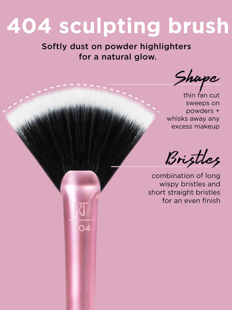 [Australia] - Real Techniques Cruelty Free Sculpting Set, Includes: Sculpting Brush, Fan Brush, Setting Brush & Brush Cup, Synthetic Bristles 