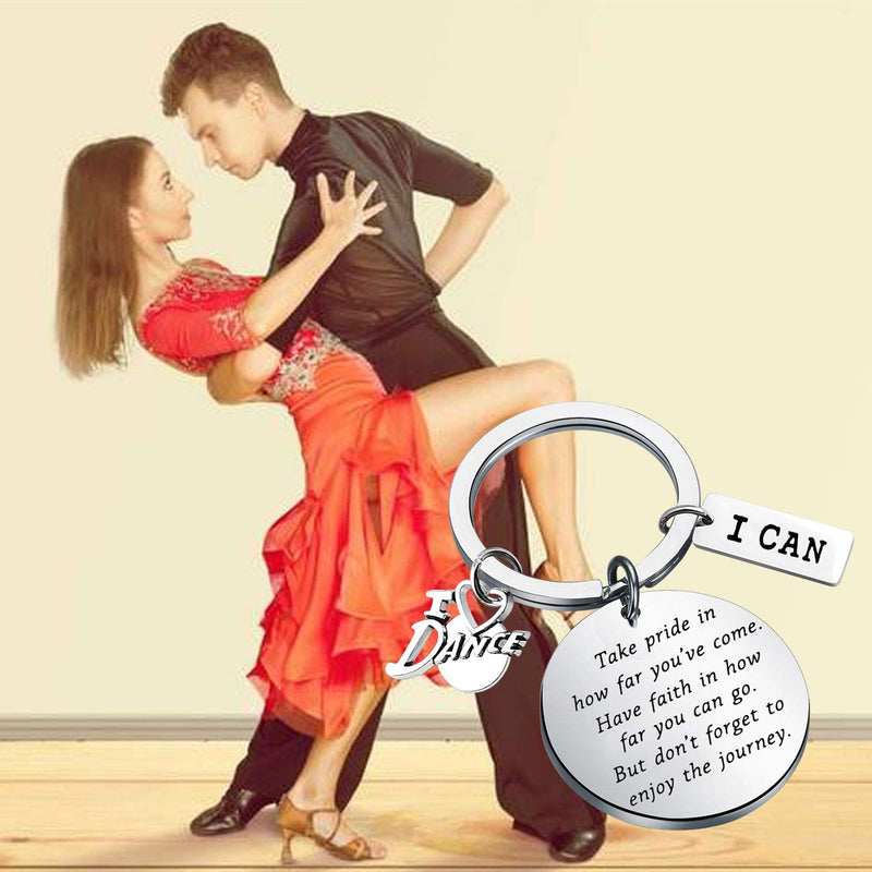 [Australia] - FUSTMW Dance Keychain Dancer Gifts Dance Team Inspiration Gifts Dancer Lovers Gifts Dance Jewelry Dancer Graduation Gifts Ballerina Gifts silver 