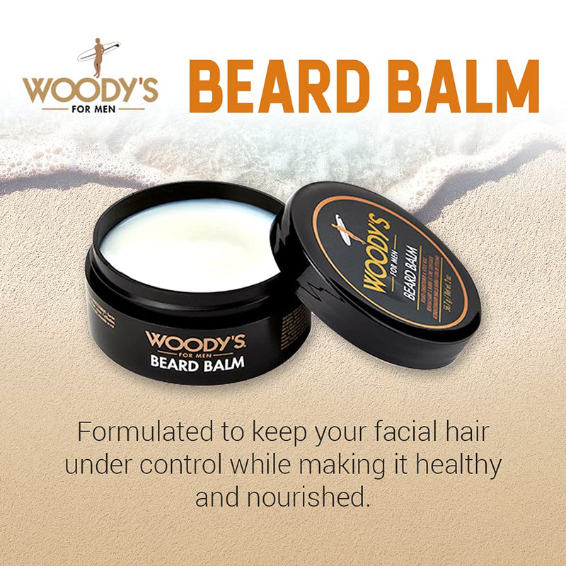 [Australia] - Woody's 2-in-1 Beard Balm for Men, Beard Conditioner and Style Wax, with Blend of Coconut Oil, Panthenol, and Natural Beeswax 2-Ounce, 1-pack 