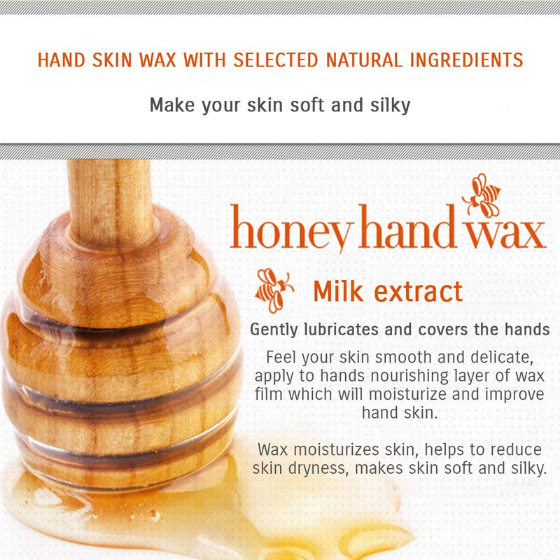 [Australia] - BIOAQUA Natural Honey & Milk Gentle Hand Wax Soft Peel Off Mask Silky Skin Natural Extracts Moisturizing Hydrating Nourish 170g 
