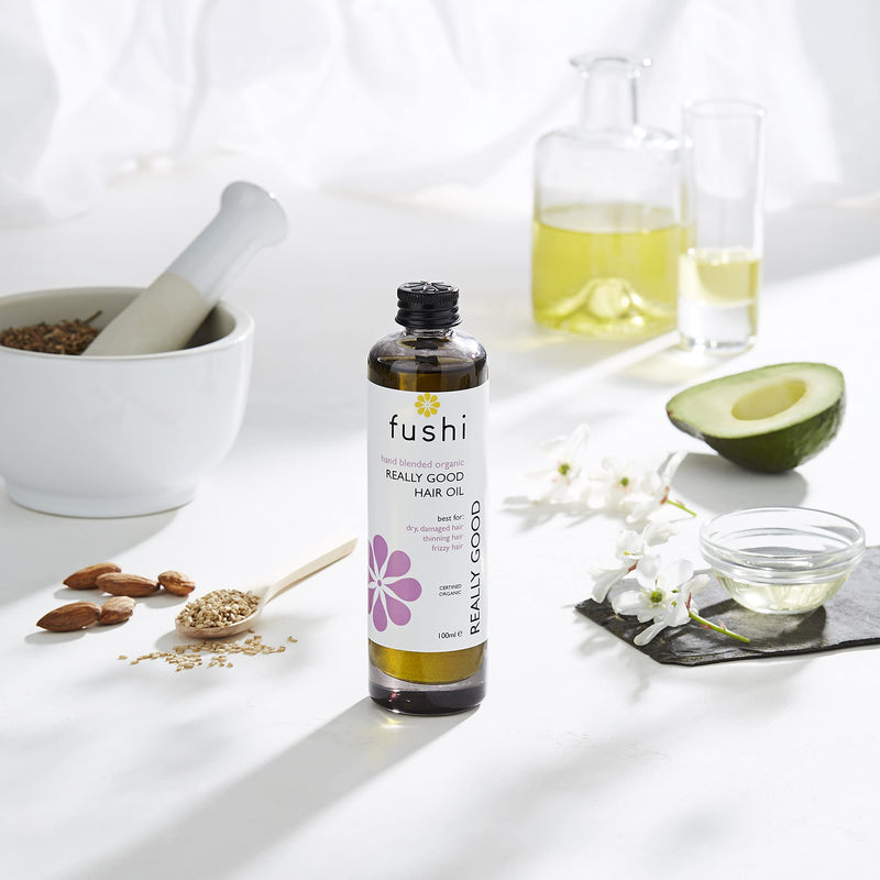 [Australia] - Fushi Really Good Hair Oil 100 ml | Rich in Antioxidants | Best for Dry & Damage Hair, Thinning Hair, Frizzy Hair | Ethical & Vegan Society Approved | Manufactured in the UK 