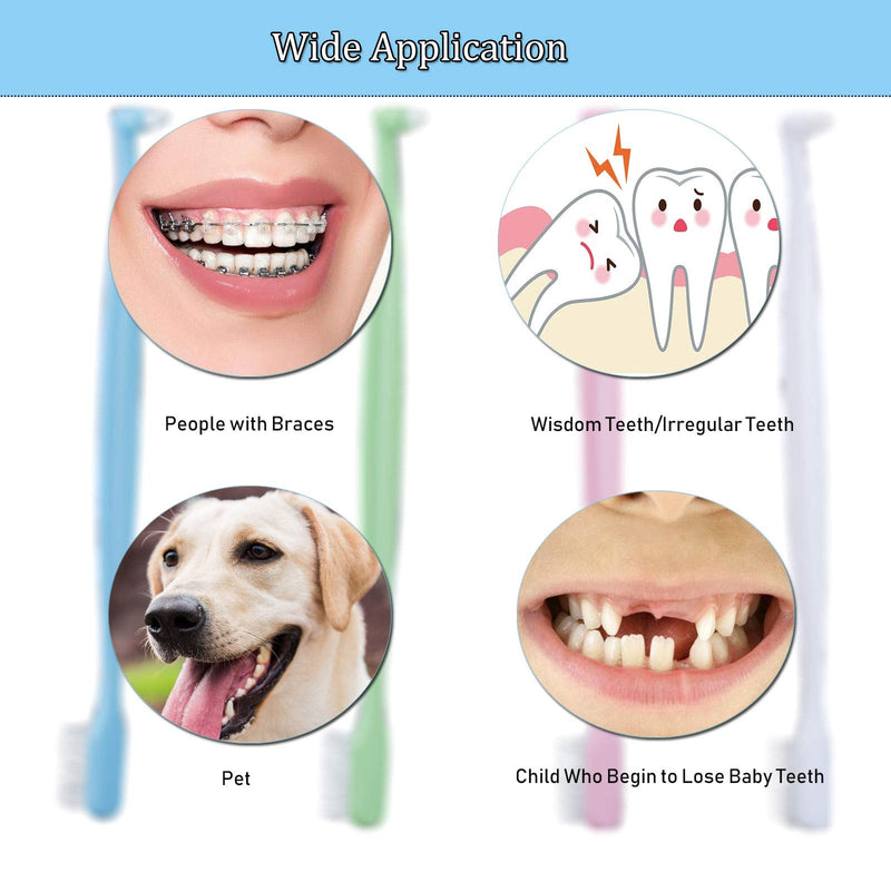 [Australia] - HRASY Orthodontic Toothbrush Small Head End Tuft Toothbrush Tiny Compact Interspace Brush for Braces and Teeth Detail Cleaning, 4 Pieces (C) C 