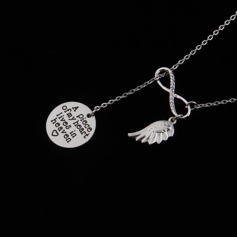 [Australia] - Memorial Jewelry Sympathy Gift A Piece of My Heart Lives In Heaven Lariat Y Necklace Loss Jewelry Gift Y neckalce 