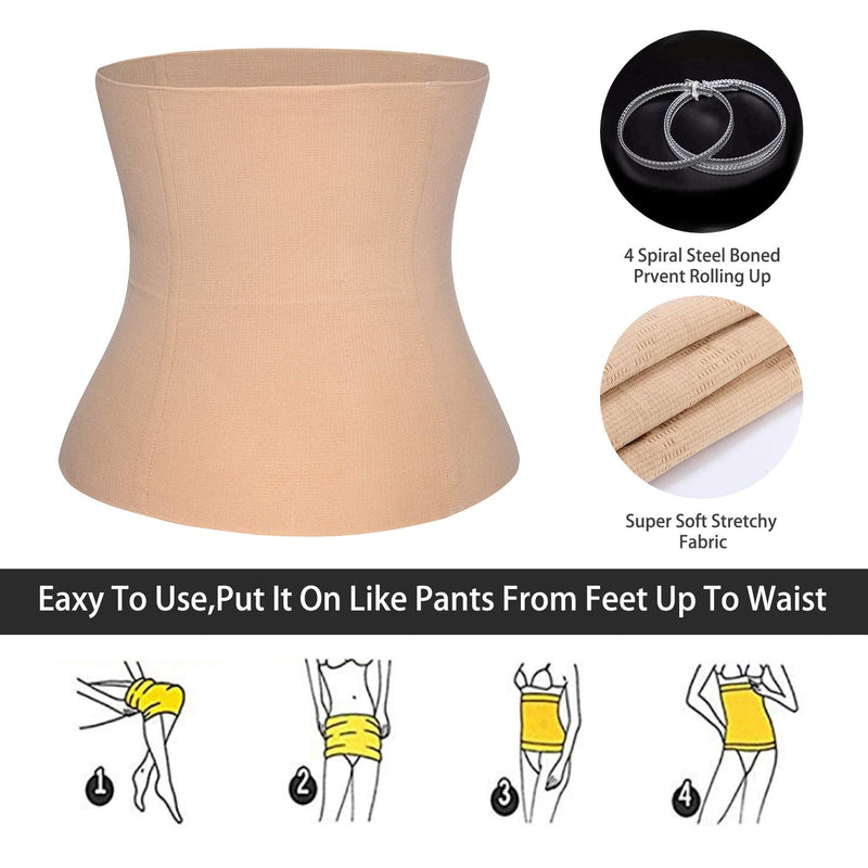 [Australia] - Gotoly Waist Trainer for Women Seamless Postpartum Recovery Belt Shapewear Tummy Control Weight Loss Body Shaper Beige S 