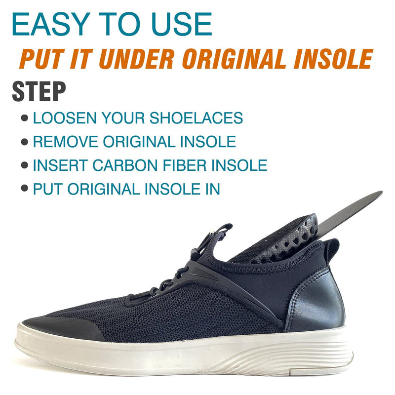 [Australia] - Carbon Fiber Insole, Rigid Insert for Foot Arthritis, Mortons Toe, Turf Toe, Hallux Limitus, Hallux Rigidus, 1 Piece 27.5cm(Fit Women's Size 12, Men's 11) 27.5cm,Fit Women's Size 12, Men's 11 