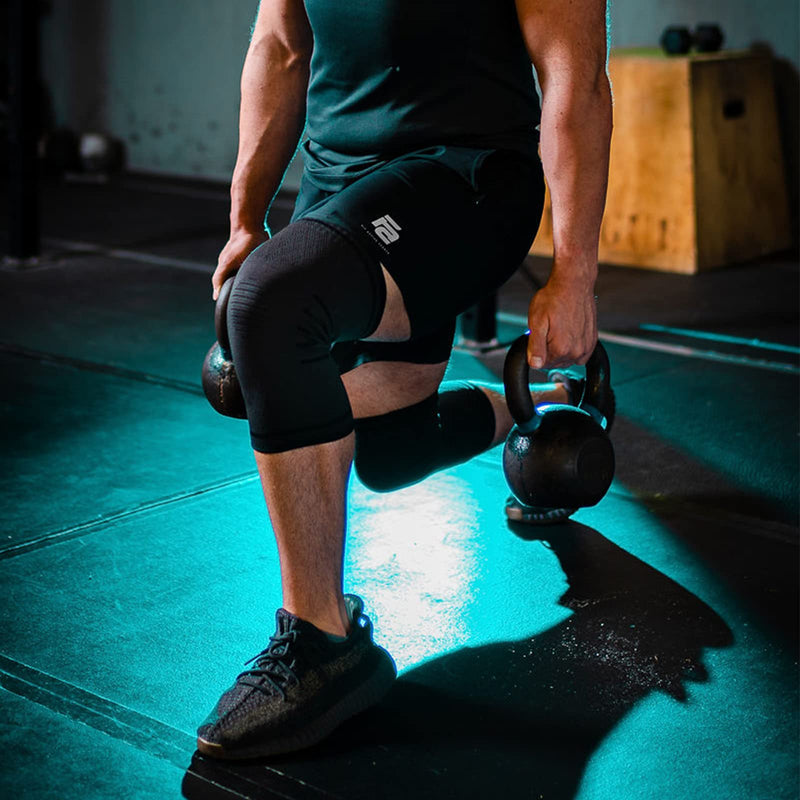 [Australia] - Fit Active Sports Flex Compression Knee Sleeves (2 Sleeves) Brace for Men & Women - Knee Support for Weight Lifting, Gym Workout, Cross Training, Running, Sports and More. BLACK Medium 