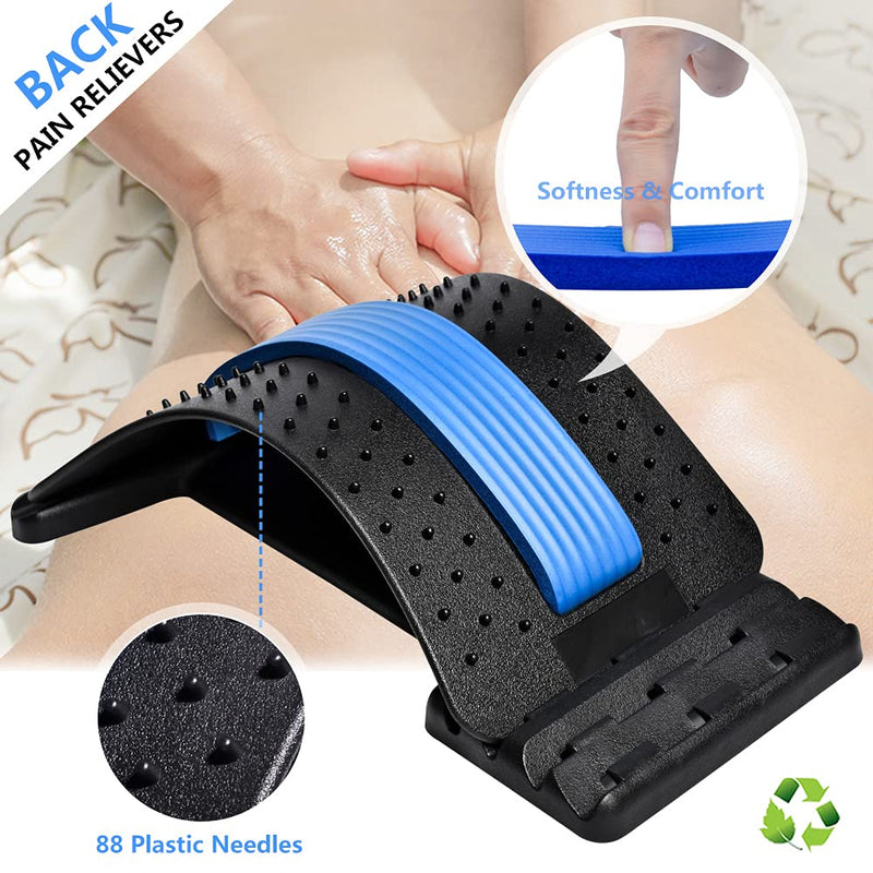 [Australia] - Back Stretcher, Lumbar Back Pain Relief Device(4 Level), Spine Borad Deck Multi-Level Back Cracker Lumbar, Pain Relief for Herniated Disc, Sciatica, Scoliosis, Lower and Upper Back Stretcher Support 
