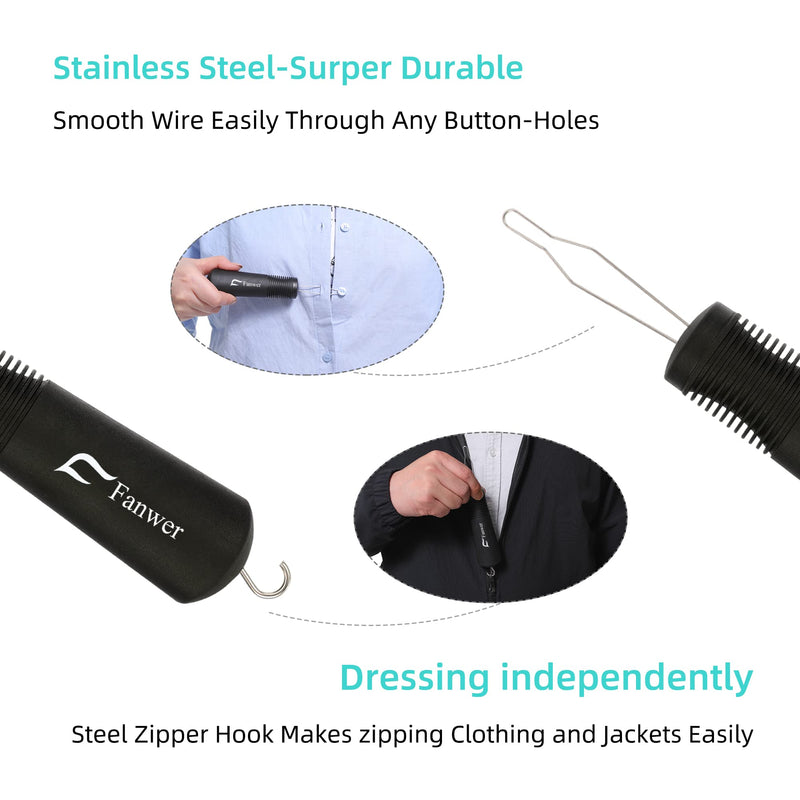 [Australia] - Button Hook and Zipper Pull One Hand Buttons aids Button Assist Device 