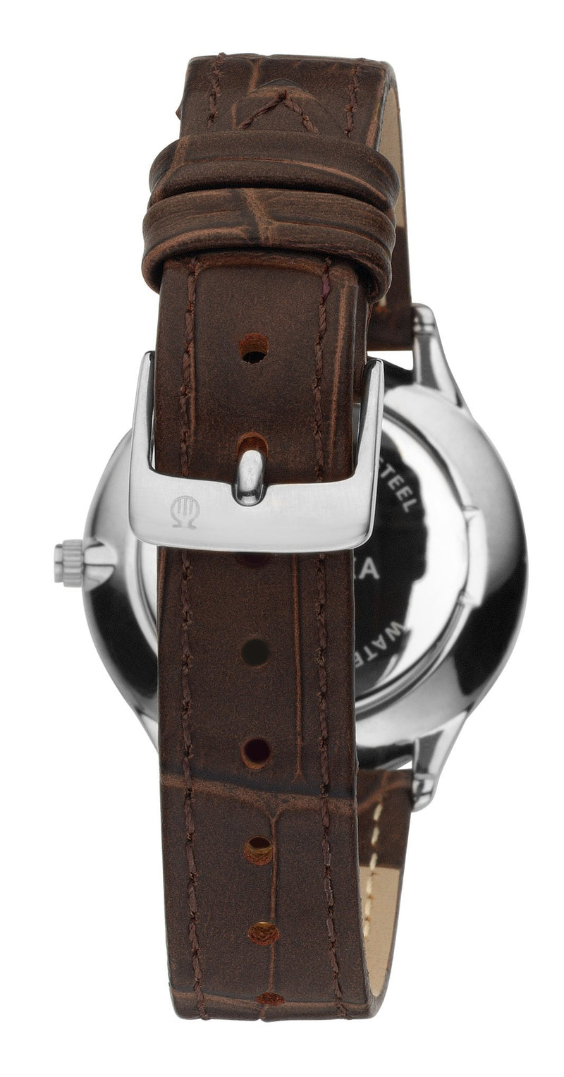 [Australia] - Orphelia Lavardin Women's Quartz Watch with Silver Dial Analogue Display and Leather Strap Brown/Silver 