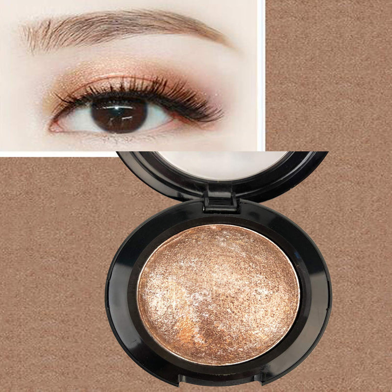 [Australia] - Mallofusa Single Color Baked Eye Shadow Palette Glitter Powder ,Brown,CES3812 Brown 