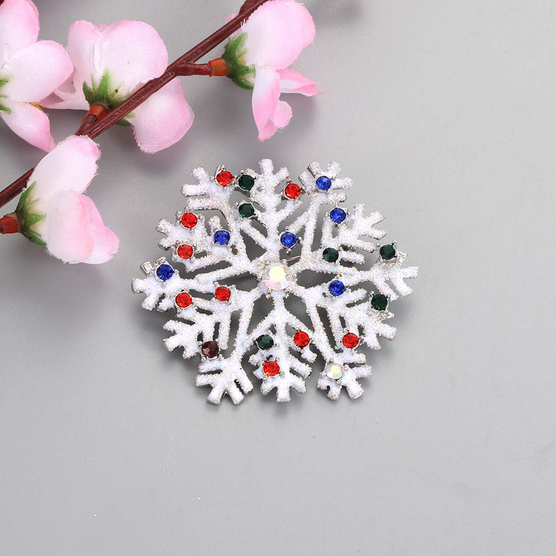 [Australia] - Christmas Brooch Pins For Women Girls Winter Snowflake Reindeer Deer Snowman Happy Holiday Boots Christmas Tree Crystal Brooches Set 6 Pack 